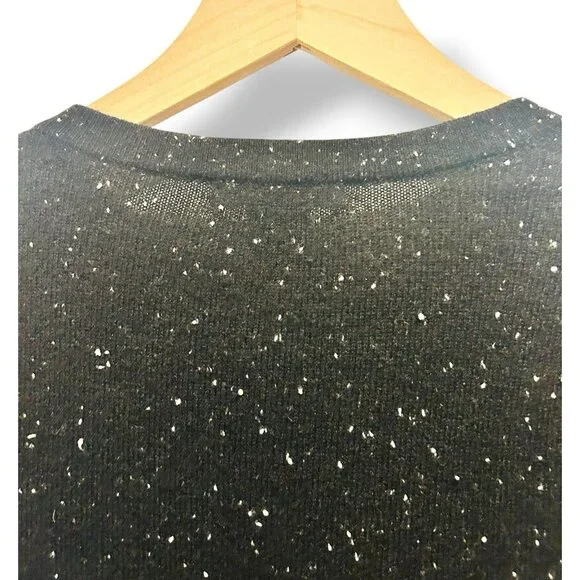 C by Bloomingdale's 100% Cashmere Sweater Set Black White Fleck Twin Set Small - Picture 7 of 14